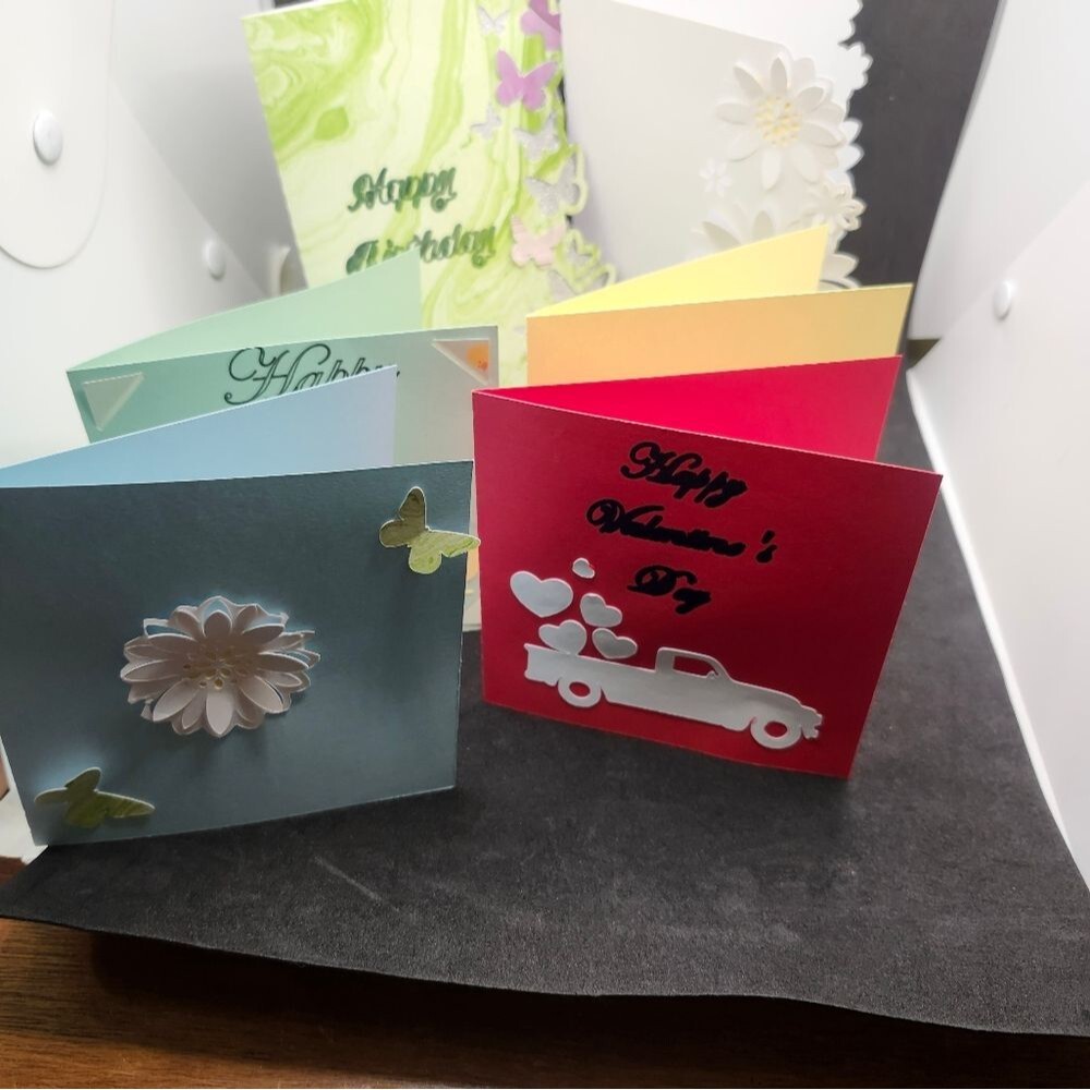 Hand Crafted Colorful All Occasoin Cards Set of 12 - Picture 5 of 13